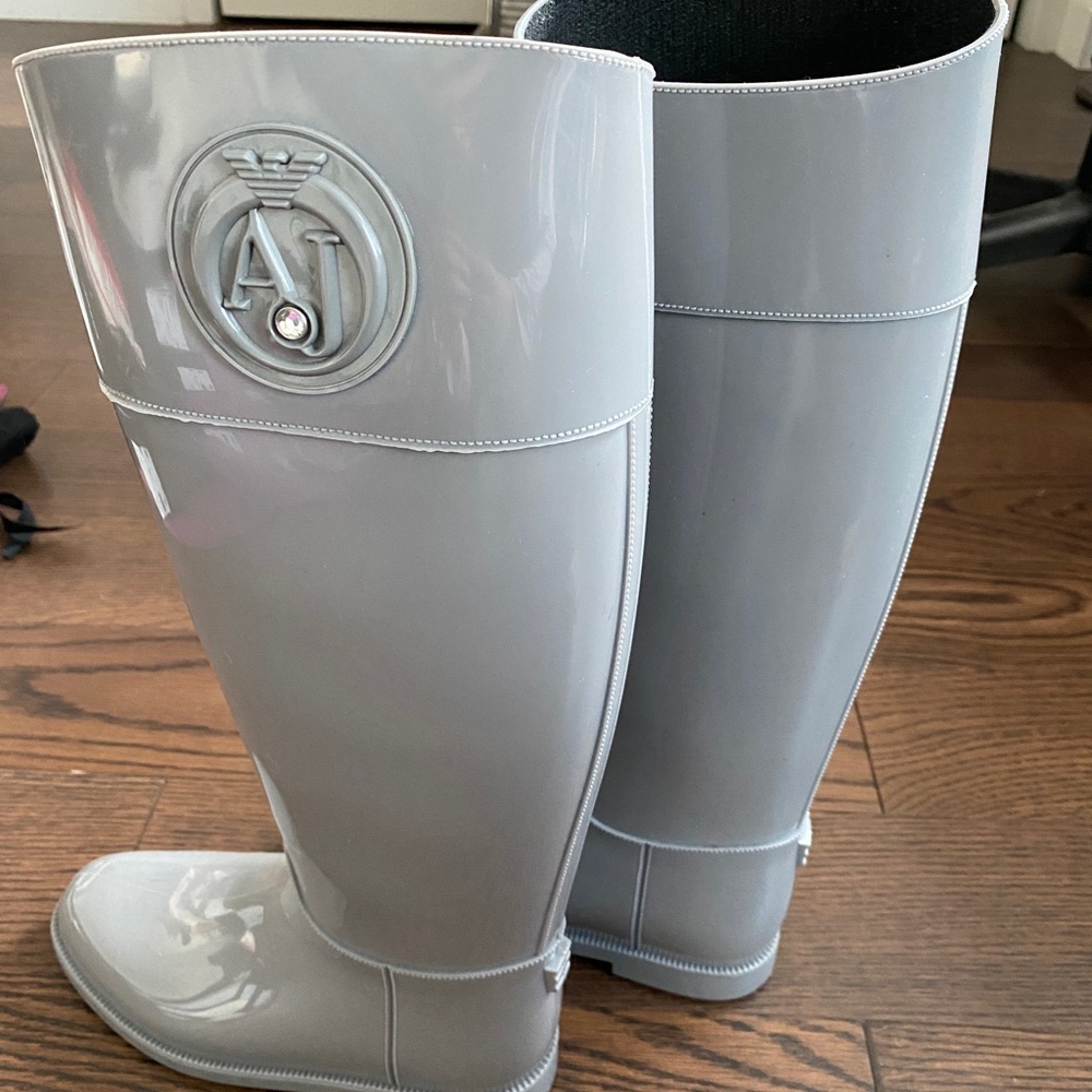 Giorgio Armani Rain Boots Grey Size 6